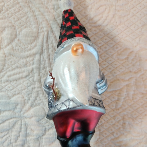 Vintage Pottery Barn Mercury Glass Santa Claus Ornament Set Of Two - Picture 4 of 7